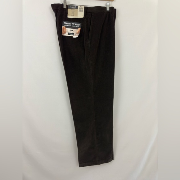 Haggar “Comfort Fit Waist” Oak Brown Flat Front Corduroy Pants 40W x 30L - Picture 7 of 10
